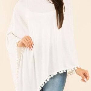 Elegant White Poncho Vest
